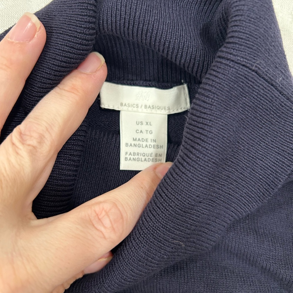 H&M Dark Blue Turtleneck Sweater